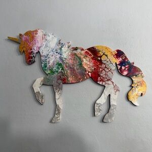 Original Abstract Art Handmade 12x19 Unicorn One Of A Kind